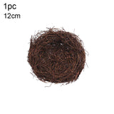 elvesmall 8-25cm Round Rattan Bird Nest Easter Decoration Bunny Eggs Artificial Vine Nest For Home Garden Decor Happy Easter Party Supply