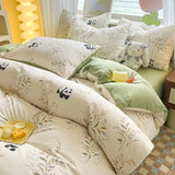 elvesmall Rural Style Bedding Set Fresh Floral Four Piece Set  Girl Heart  Double-layer Gauze   New Meeting Duvet Cover