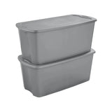 elvesmall Sterilite 50 Gallon Tote Box Plastic, Gray, Set of 4 Clothes Organizer Storage Organizer Storage Containers Clothingorganizer