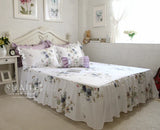 elvesmall Egyptian Cotton Bedding Set Luxury Flowers Printing Quilted Princess Duvet Cover Bedspread Bed Skirt Pillowcases Home Textile