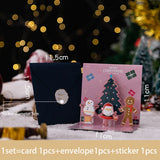 elvesmall 3D Pop UP Santa Cards Folding Merry Christmas Greeting Cards Xmas Gift for New Year Blessing Postcard Thank You Cards Decoration