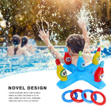 elvesmall Inflatable Pool Bowling Toss Game Inflatable Floating Hoops with Rings Outdoor Swimming Pool accessories Summer Water Play