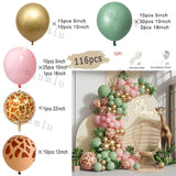 elvesmall Macaron Sage Green Gold Balloon Garland Arch Kit Kids Birthday Wedding Party Orange Latex Baby Shower Decoration Balloons