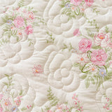 elvesmall 100% Cotton Mattress Cover Floral Style Bedspread Thickened Fitted Sheet Lace Bed Linen Quilted Bed Cover  (No Pillowcase)