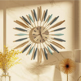 elvesmall Dining Room Wall Clock Wall Home Decor Bedroom Medieval Silent Non-ticking Clock Modern Home Decoration for Living Room Office