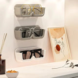 elvesmall Glasses Display Cabinet Sunglasses Storage Box Wall Mounted Perforated Free Sunglasses Storage Glasses Rack Home Tidying