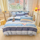 elvesmall Green Leaves Floral Duvet Cover Bedding Set 100% Cotton for Teen Girls Garden Botanical Comforter Cover for All Season Bedroom
