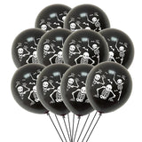 elvesmall 18pcs/set 18inch Orange Stars Foil Balloons Gold Confetti Black Latex Ball Halloween Kids Birthday Party Decors Inflate Balls