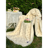 elvesmall Cute Teddy Bear Print Blanket Autumn Winter Ultra Soft Warm Bed Blankets for Home Sofa Couch Camping Travel Throw Blanket