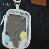 elvesmall Jewelry Organizer Transparent Storage Box Pouch Mystery Box Keychain Bag Storage Case Thicken Wallet Cute Doll Bag Organization