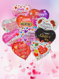 elvesmall 10pcs 18inch Happy Valentine's Day Heart Foil Balloons Helium Balloon Valentine's Day Party Decorations