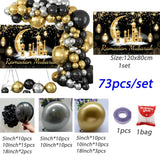 elvesmall  73/108pcs Eid Mubarak Backdrops Balloon Set Ramadan Kareem Decoration Background Garland Muslim Islamic Festival Party Deco
