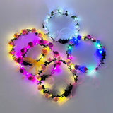 elvesmall 1pc Glowing Garland Hairband LED Light Up Crown Wreath Women Girl Adjustable Birthday Wedding Festival Party Luminous Decoration