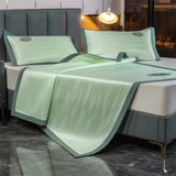elvesmall 800D Carbon Light Fibres Summer Cool Bed Sheet Set Luxury Jacquard Cooling Summer Mat and Pillowcase Breathable Cooler Mat Bed