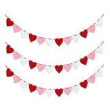 elvesmall 300cm Happy Valentine's Day Banner Paper Heart Banner Red Love Glitter Garland Banner Party DIY Decorations Photo Props Rope