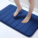 elvesmall Absorbent Bathroom Bath Mat Non-Slip Shower Rug Soft Memory Foam Kitchen Floor Carpet Coral Velvet Pad Home Decoration