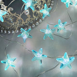 elvesmall 2m 20LED Seashell Starfish String Lights Ocean Theme Party Fairy Light Mermaid Birthday Party Decorations Girl Baby Shower favor