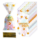 elvesmall  50pcs Ramadan Kareem Gift Bags Eid Mubarak Plastic Candy Cookie Bag   Islamic Muslim Party Decor Eid Al-fitr Ramadan gifts