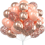 elvesmall 30Pcs 12 Inch Metallic Gold Balloons Pearl White Latex Balloons Gold Confetti Balloons for Birthday Weddings Party Decorations