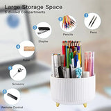 elvesmall Office desk storage box, pen holder, painting brush, makeup storage box, 360 ° rotating office, school multifunctional storage