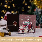 elvesmall 3D Pop UP Santa Cards Folding Merry Christmas Greeting Cards Xmas Gift for New Year Blessing Postcard Thank You Cards Decoration