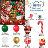 elvesmall Decorations Christmas Balloons Garland Arch Red Metallic Gold With Gingerbread Man Stars Foil Balloon For Christmas Party Decor