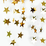 elvesmall 4M Bright Gold Silver Paper Garland Star String Banners Wedding Banner for Party Home Wall Hanging Decoration Baby Shower Favors