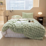 elvesmall Thicken Luxury Faux Fur Blanket Double Layer Winter Rabbit Fur Plush Plaid for Bed Cushion Cover Home Throw Blankets Bedspread