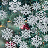 elvesmall 12pcs/lot Christmas Fake Snowflakes Xmas Tree Hanging Ornament Simulation Ice Winter Party Christmas New Year Decoration Icicle