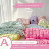 elvesmall  Summer quilt Comforter quilt Seersucker  household machine washable suitable Cool and refreshing  Blanket