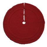 elvesmall White and Red Christmas Tree Skirt, Foot Carpet, Christmas Decoration for Home, 48Inch