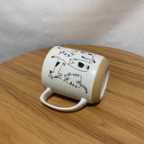 elvesmall  450ML Creative Hand-painted Ceramic Mug Vintage Cartoon Animal Kitten Milk Coffee Cup Kawaii Cat Nordic Kitchen Coffee Mugs Gift