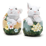 elvesmall 5.3 Inches Easter Bunny Eggs Resin Statue Collectibles Decorations for Home Decor Rabbit Gift