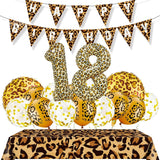 elvesmall Leopard  Party Supplies Leopard Balloons Happy Birthday Banner Safari Party Leopard Print Balloons Jungle Animal Party Decors