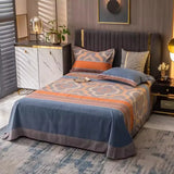 elvesmall Fluffy Spring Simple Cotton Four Piece Set, 100 Pure Cotton Thickened Duvet Cover, Bedding Supplies, Dormitory Three Piece Set,