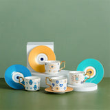 elvesmall  -  Blue Eye Ceramic Coffee cup European Fashion Coffee cup Dish Set Home Afternoon Tea Tea Cup tea cups and saucer sets  coffee cup