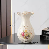 elvesmall Ceramic Vase 3D Stereoscopic Dried Flowers Arrangement Wobble Plate Living Room Entrance Ornaments Home Decorations