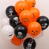 elvesmall 18pcs/set 18inch Orange Stars Foil Balloons Gold Confetti Black Latex Ball Halloween Kids Birthday Party Decors Inflate Balls