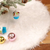 elvesmall  1pcs White Christmas Tree Skirt 78/90/122cm Plush Faux Fur Xmas Tree Carpet Decoration Ornament New Year Navidad Home Deco