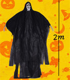 elvesmall 2M Black Skull witch hanging Ghost halloween decoration Halloween Electric Toy Led Light Halloween Party Supplies