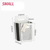 elvesmall Bathroom Folding Dirty Clothes Storage Basket Wall Mounted Hanging Portable Punch-Free Clothes Bucket Organizer Laundry Basket