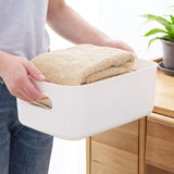 elvesmall Desktop Storage Box Sundry Storage Student Snack Plastic Cosmetic Storage Box Household Kitchen Sorting Box Makeup Box