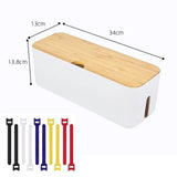 elvesmall Cable Storage Box Power Strip Wire Case Anti Dust Charger Socket Organizer Network Line Storage Bin Charger Wire Management