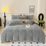 elvesmall  Luxury jacquard velvet Bed linen winter Bedding set Microfiber Duvet cover Quilt bed cover full set bed sheets set pillow cover