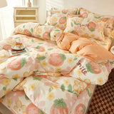 elvesmall Pink Spring Flowers Duvet Cover 100% Cotton Bedding Set Floral Quilt Cover with Zipper Closure 3pcs Wildflower Comforter Cover