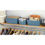 elvesmall Storage Tote Baskets - Set of 3  Berry Blue Organizer   Containers   Box