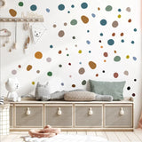 elvesmall Boho self-adhesive wall stickers wave point geometry children's bedroom home decoration stickers