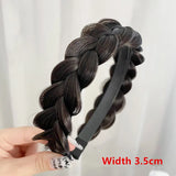 elvesmall Women Synthetic Wig Twist Braided Hair Bands Fashion Braids Hair Accessories Women Bohemian Nature Headband Stretch for Party