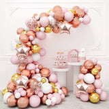 elvesmall Macaron Pink Balloon Garland Arch Kit Wedding Birthday Party Decoration Kids Globos Gold Confetti Latex Ballon Baby Shower Girl