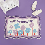 elvesmall  Decoration Girly Rugs Modern Cute Flower Bathroom Kitchen Door Non-slip Mat Bedside Thickened Fluffy Soft Customization Carpets